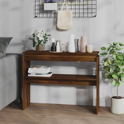 vidaXL Konzolový stolík hnedý dub 102x30x80 cm spracované drevo