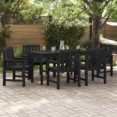 vidaXL Záhradná stolička 6 pcs Čierna 65.5 x 59 x 88 cm Polyetylén