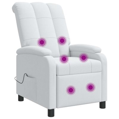 vidaXL Masážne relaxačné kreslo Biela Látka