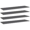 vidaXL Prídavné police 4 ks, lesklé sivé 100x30x1,5 cm, drevotrieska