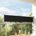 vidaXL Zaťahovacia bočná markíza na terasu čierna 60x300 cm