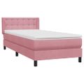 vidaXL Posteľný rám boxsping s matracom ružový 100x210 cm zamat