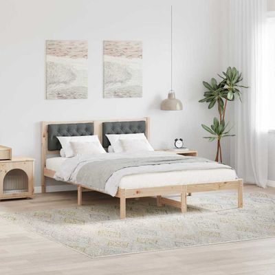 vidaXL Rám postele Tmavo šedá 150 x 200 cm Masívne borovicové drevo