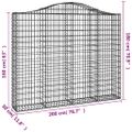vidaXL Oblúkové gabiónové koše 15 ks 200x30x160/180 pozinkované železo