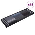 vidaXL Samolepiace nášľapy na schody 15 ks 65x21x4 cm čierno-sivé