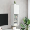 vidaXL TV skrinka s LED svetlami biela 30,5x30x102 cm