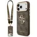 Guess 4G Big 4G Classic Logo Big Strap Metal Buttons case for iPhone 17 Pro Max brown