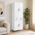 vidaXL Sada skríň 2 ks Biela s vysokým leskom Kompozitné drevo
