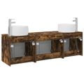 vidaXL Set kabinetov do kúpeľne 3 ks Dymový dub 49,5 x 44,5 x 66 cm
