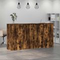 vidaXL Recepčný stôl dymový dub 200x50x103,5 cm kompozitné drevo
