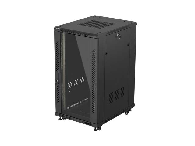 LANBERG INŠTALAČNÝ SKRIŇOVÝ ROZVADEČ 19'' 22U 600X800 ČIERNE SKLENENÉ DVERE (PLOCHÉ BALENIE)