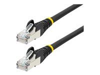 Black - Low Smoke Zero Halogen (LSZH) - 10GbE 500MHz 100W PoE++ Snagless RJ-45 w/Strain Reliefs S/FTP Network Patch Cord - Patch kábel - RJ-45 (M) do RJ-45 (M) - 3 m - S/FTP - CAT 6a - IEEE 802.3bt - neobsahuje halogén, lisovaný, prevedenie bez hrbolčekov, lišta - čierna
