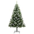 vidaXL Umelý výklopný vianočný stromček so snehovými vločkami 210 cm