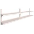 vidaXL Nástenné regály s 2 policami 2 ks nehrdzavejúca oceľ 300x30 cm