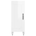 vidaXL Komoda lesklá biela 34,5x34x90 cm spracované drevo