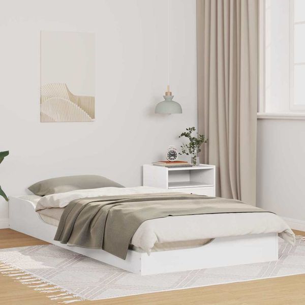 vidaXL Rám postele Biela 80 x 200 cm Masívne borovicové drevo