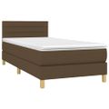 vidaXL Posteľný rám boxsping s matracom hnedý 80x200 cm látka