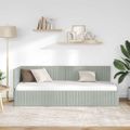 vidaXL Rohový rám postele Svetlosivá 80 cm x 200 cm Zamat