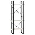 vidaXL Knižnica so 4 policami biela 60x30x140 cm masívna borovica