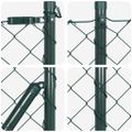 vidaXL Reťazová brána s hrotmi 25 x 0,4 m PVC potiahnutá oceľ Zelená