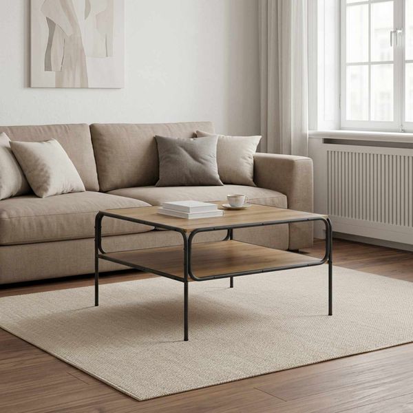 vidaXL Bočný stôl Dub artisan 100 x 50 x 46 cm Kompozitné drevo