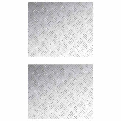 vidaXL Schodový rošt Obdĺžnikový 2 pcs Strieborná 60 x 50 cm Hliník
