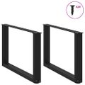 vidaXL Nohy konferenčného stolíka v tvare U, 2 ks, čierne, 60 x (42-43) cm, oceľové