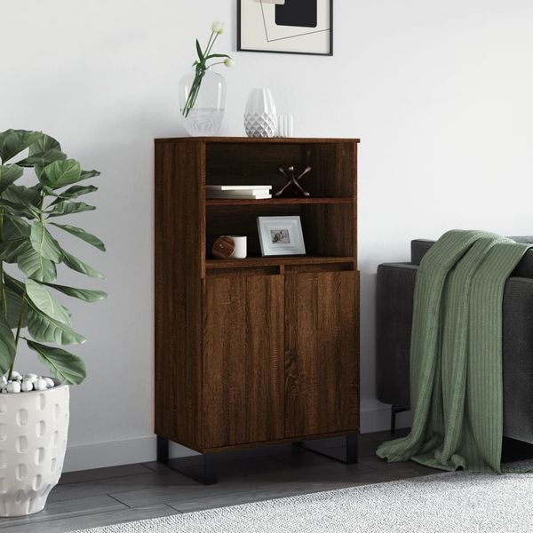 vidaXL Vysoká skrinka hnedý dub 60x36x110 cm spracované drevo