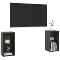 vidaXL TV skrinky 2 ks lesklé čierne 72,5x35x36,5 cm drevotrieska