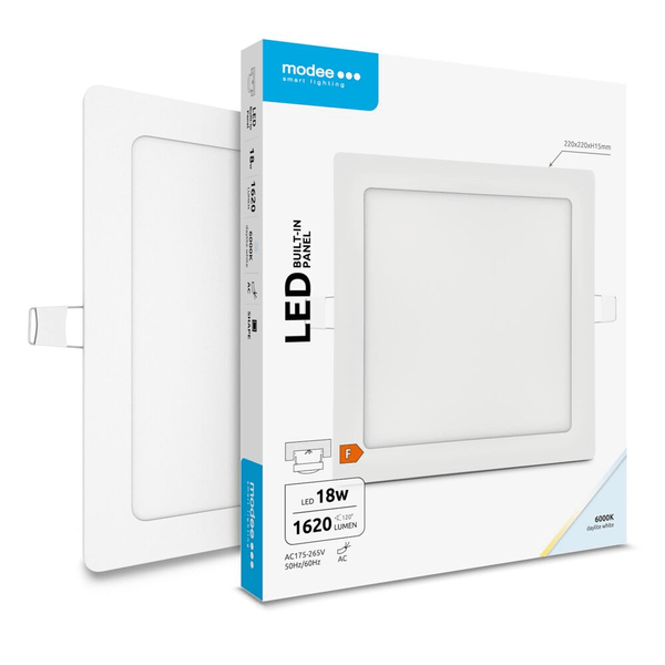 Modee štvorcový LED panel - zapustený 18W 1620 lm studená biela (ML-LPSB6000K18WA2N)