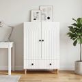 vidaXL Servírovacia skriňa Biela s vysokým leskom 66 x 34,5 x 95 cm