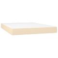 vidaXL Boxspring posteľ s matracom krémový 140x190 cm látka