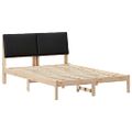 vidaXL Rám postele Hnedá a čierna 150 x 200 cm Borovicový masív