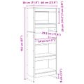 vidaXL Knižnica 60 x 30 x 155 cm Kompozitné drevo Dymová dub