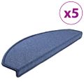 vidaXL Schodové rohože 5 ks 65x24x4 cm modré polkruhové veľké