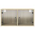 vidaXL Nástenné skrinky sklenené dvierka 2 ks dub sonoma 68,5x37x35 cm