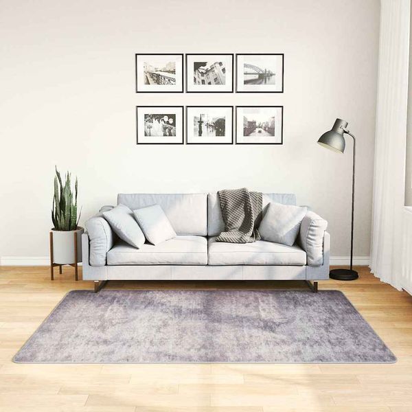 vidaXL Prateľný koberec 120x180 cm sivý