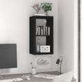 vidaXL Nástenná polica v tvare kocky, čierna 69,5x29,5x37 cm, MDF