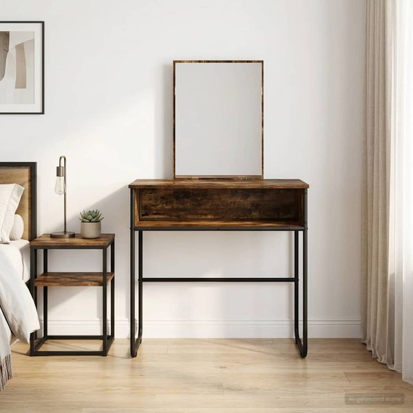 vidaXL Toaletný stolík Dymový dub 81 x 40 x 131 cm Kompozitné drevo