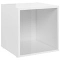vidaXL TV skrinky 2 ks, lesklé biele 37x35x37 cm, kompozitné drevo
