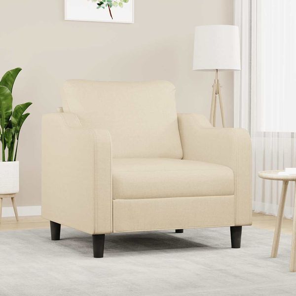 vidaXL Jednomiestna pohovka, krémová 60 cm, látka