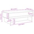 vidaXL Konferenčný stolík Čierny dub 100 x 46 x 35 cm Kompozitné drevo