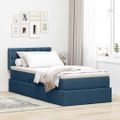 vidaXL Postel s úložným prostorem a matrací Modrá 90 x 190 cm Zamat