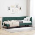 vidaXL Rohový rám postele Tmavozelená 80 cm x 200 cm Zamat