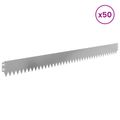 vidaXL Obrubník trávnika 50 ks 103 x 10 cm Oceľ Strieborná