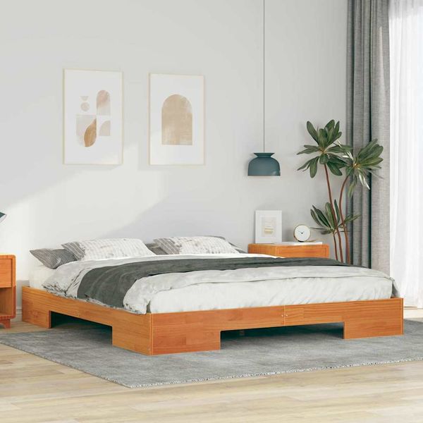 vidaXL Rám postele Hnedá 200 x 200 cm