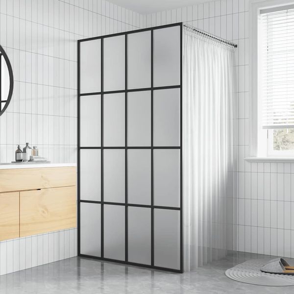 vidaXL Sprchová zástena walk-in, matné tvrdené sklo 100x195 cm