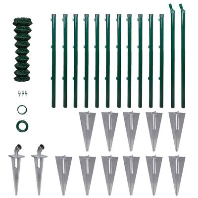 vidaXL Drôtené pletivo so stĺpikmi a hrotmi, oceľ 1,25x25 m