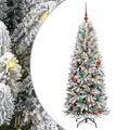 vidaXL Umelý vianočný stromček Biela 150 cm PVC a plast a oceľ a PE