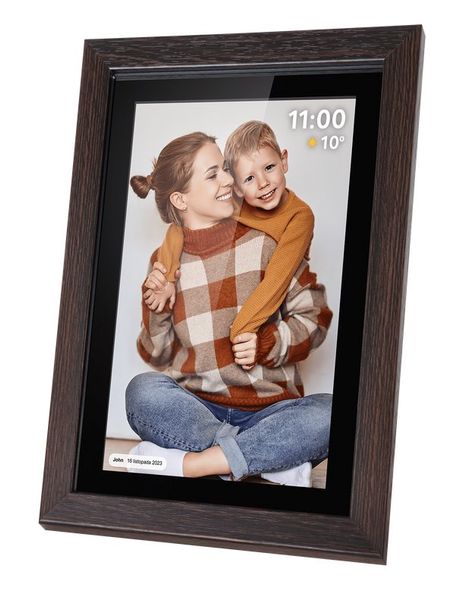 Fotorámik KRUGER &amp; MATZ KM1102 Frameo WiFi, drevený rám